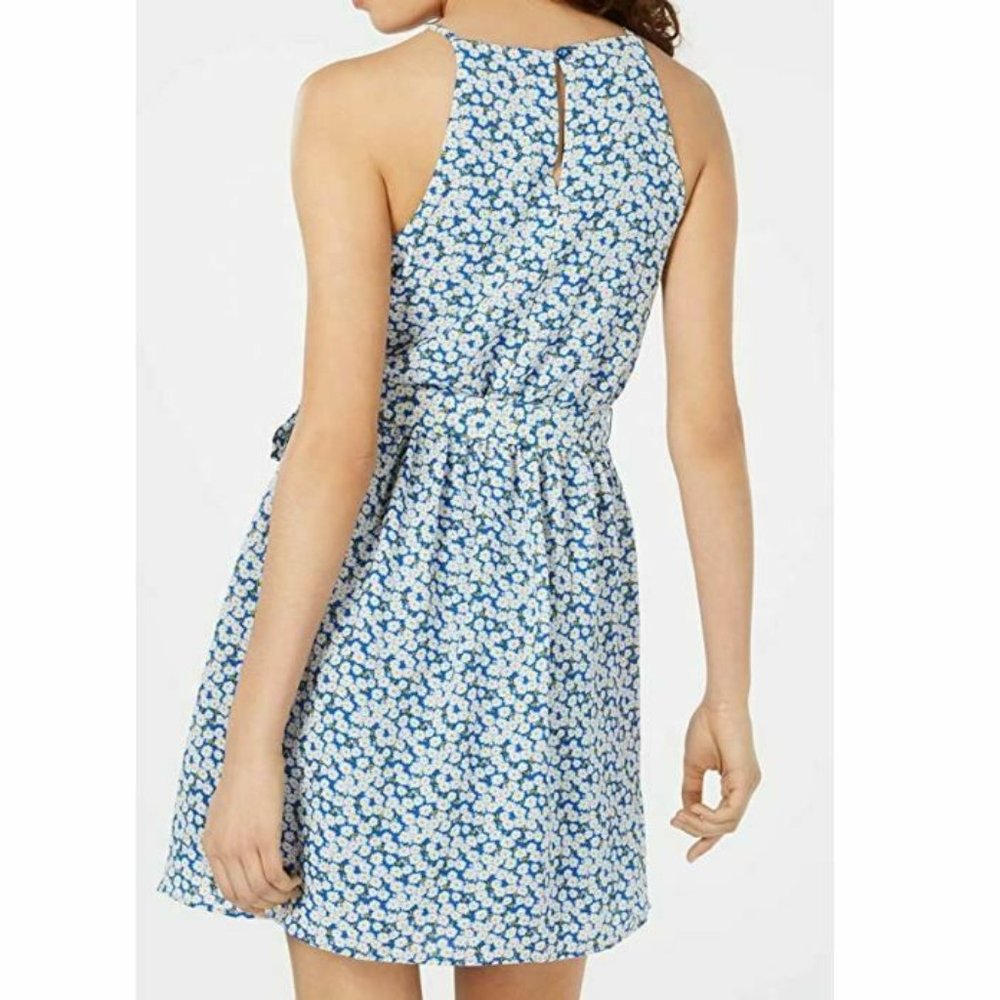 BCX S Blue White Floral Keyhole Dress NWT AV76 - Picture 2 of 3